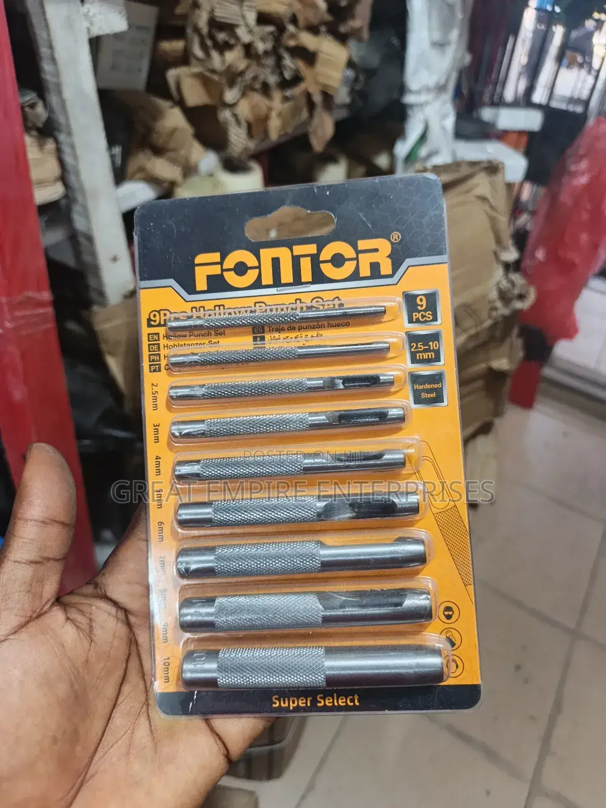 9 PCS Hand Hollow Punch Set