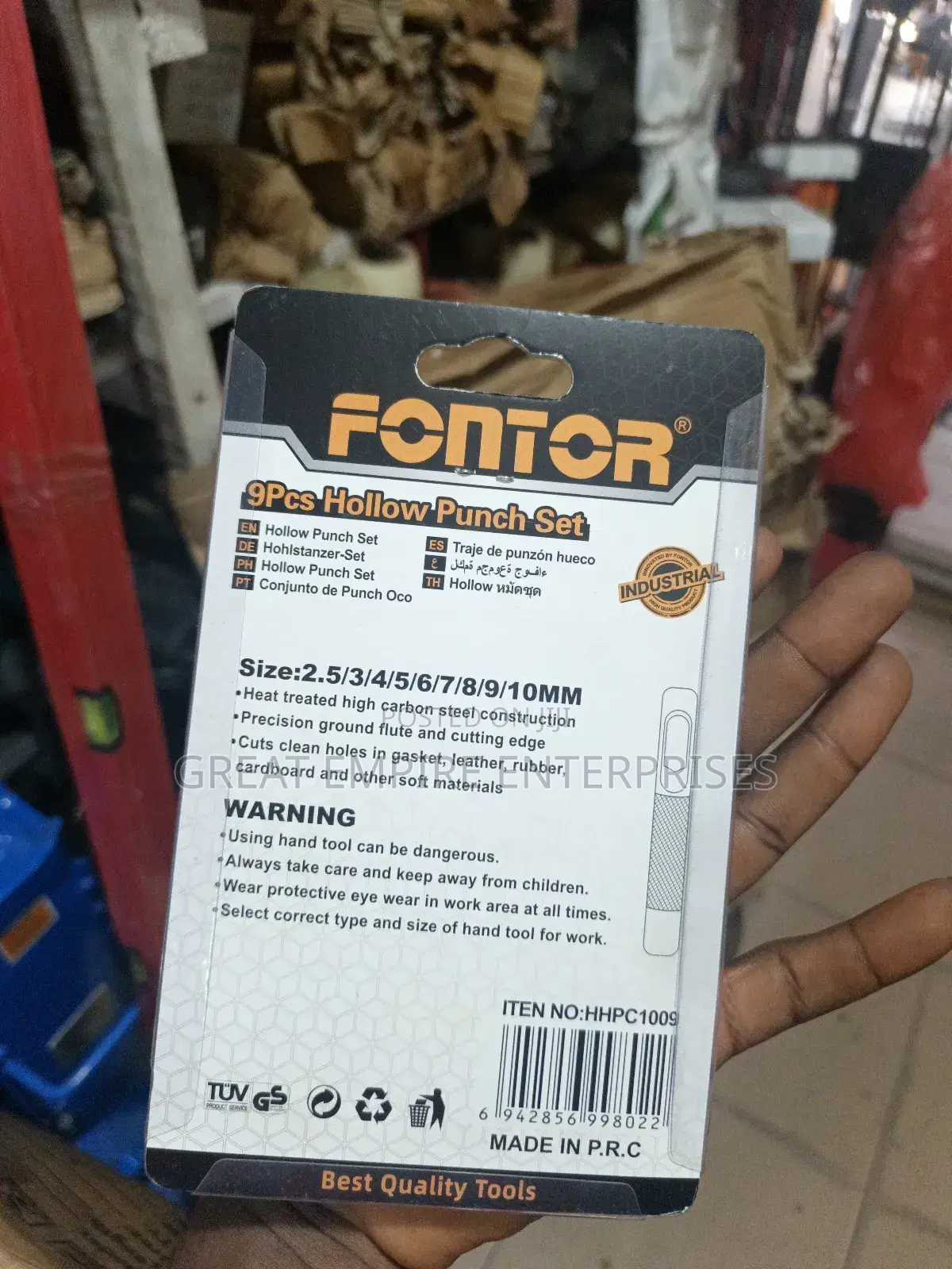 9 PCS Hand Hollow Punch Set