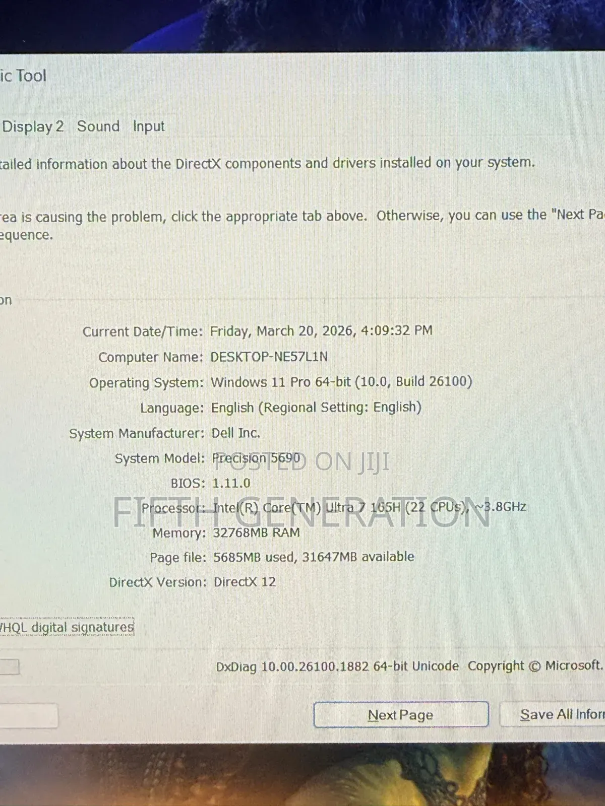 Laptop Dell Precision 5690 32GB Intel Core Ultra 7 SSD 1T