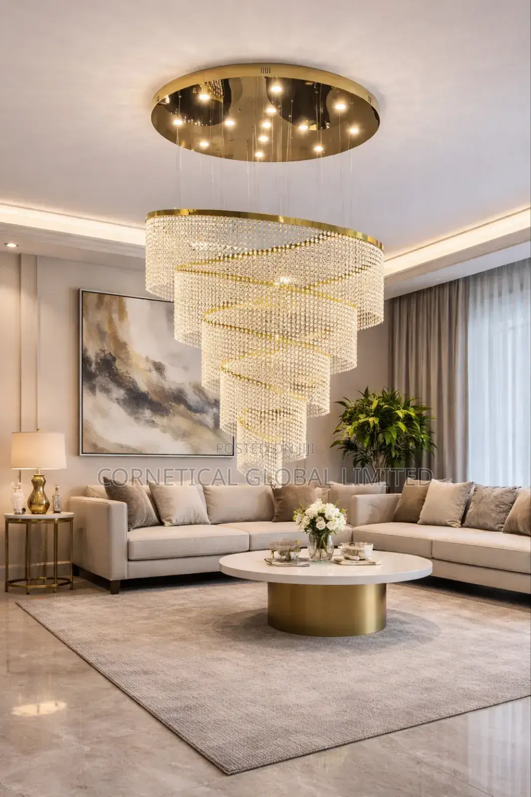Luxury Modern Spiral Crystal Chandelier – Elegant Led Ceiling Light