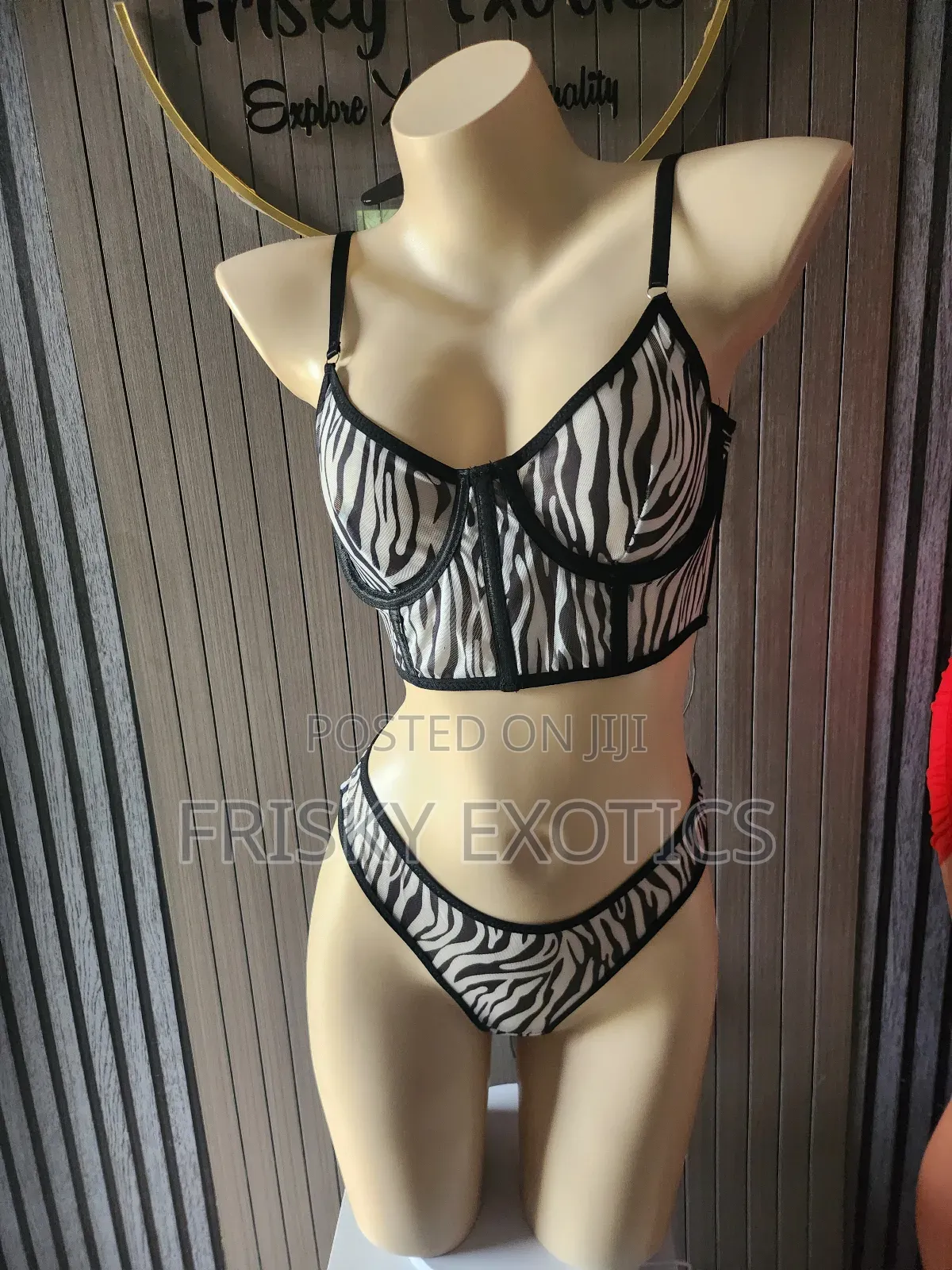 2pc Strip Brallet Lingerie Set