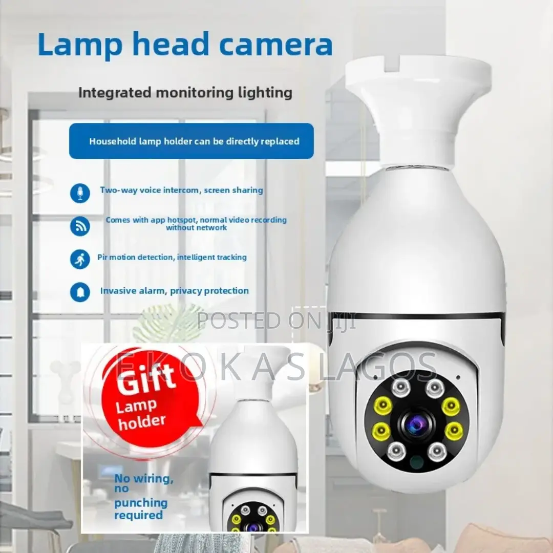 360 Degree E27 Screw Bulb Phone Compatible Wifi CCTV Security Camera