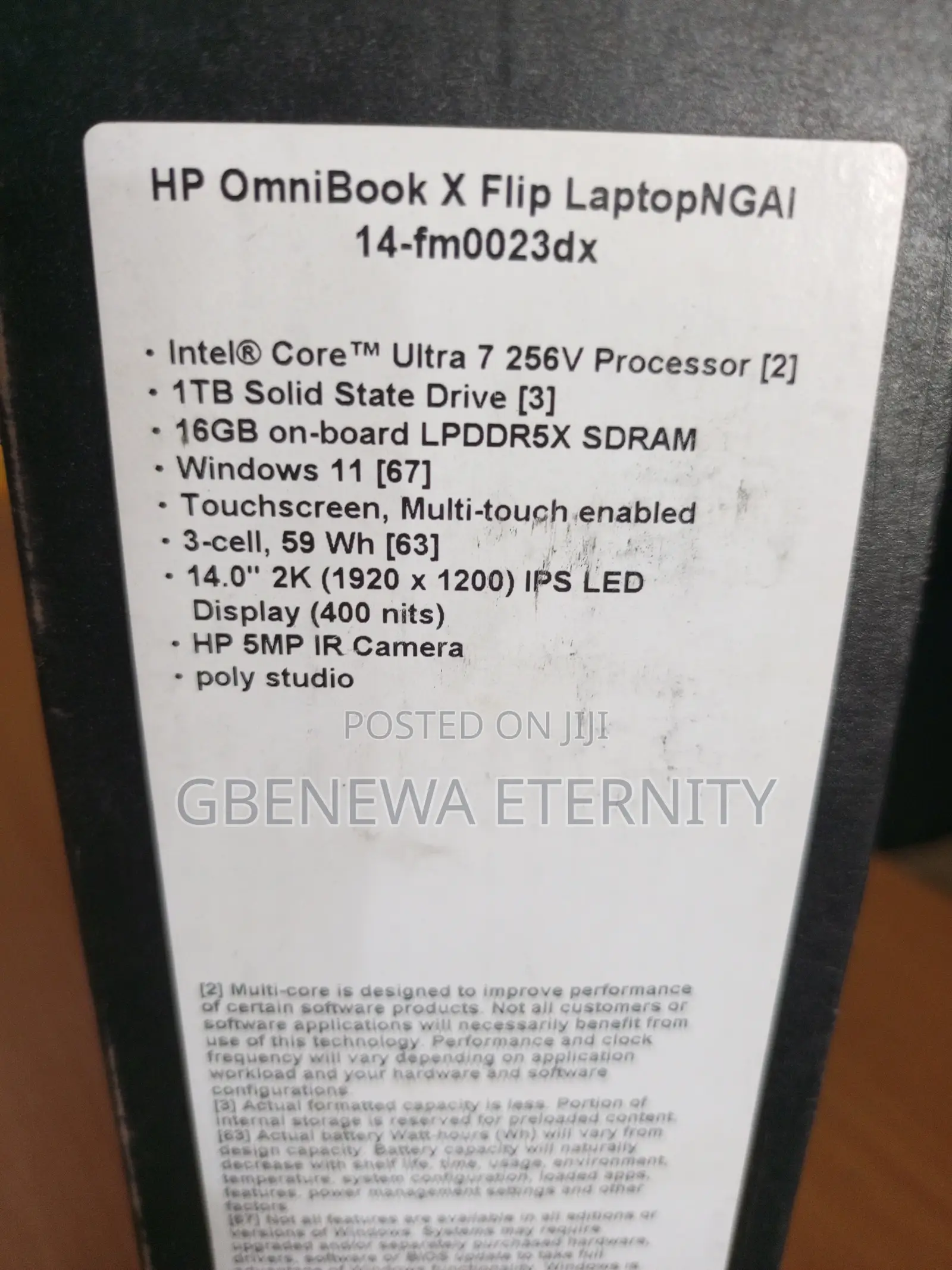 New Laptop HP OmniBook X Flip 14" 16GB Intel Core Ultra 7 SSD 1T