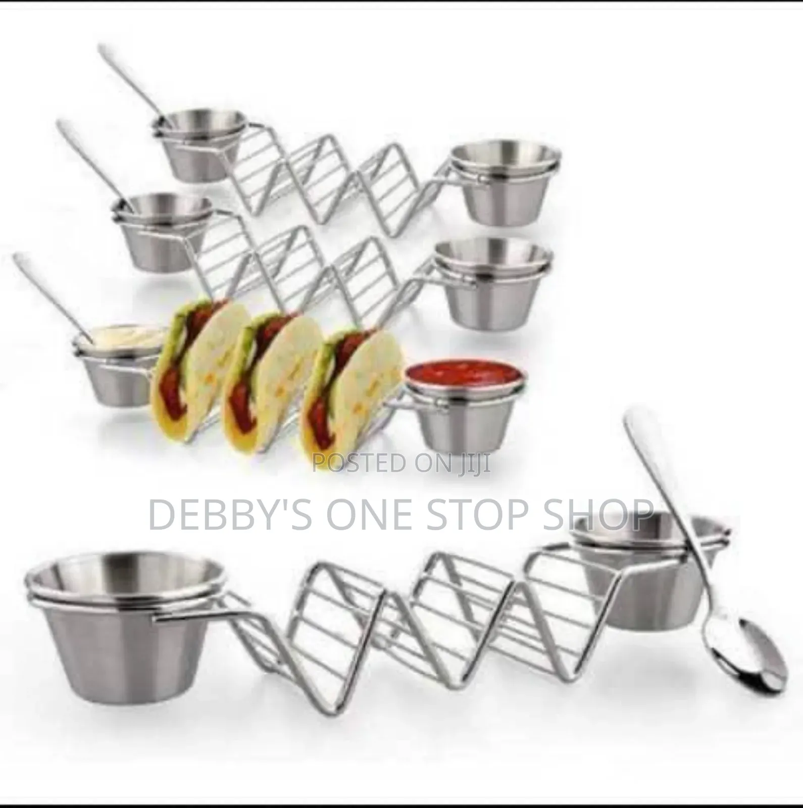 Wire Tanco Holder With Ketchup Cup and Spoon
