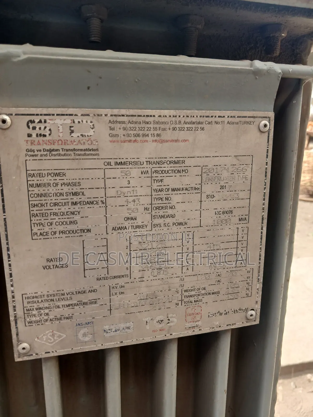 Oil Immersed Distribution Transformer