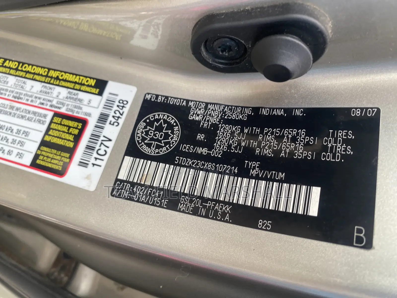 Toyota Sienna LE 2008 Gray