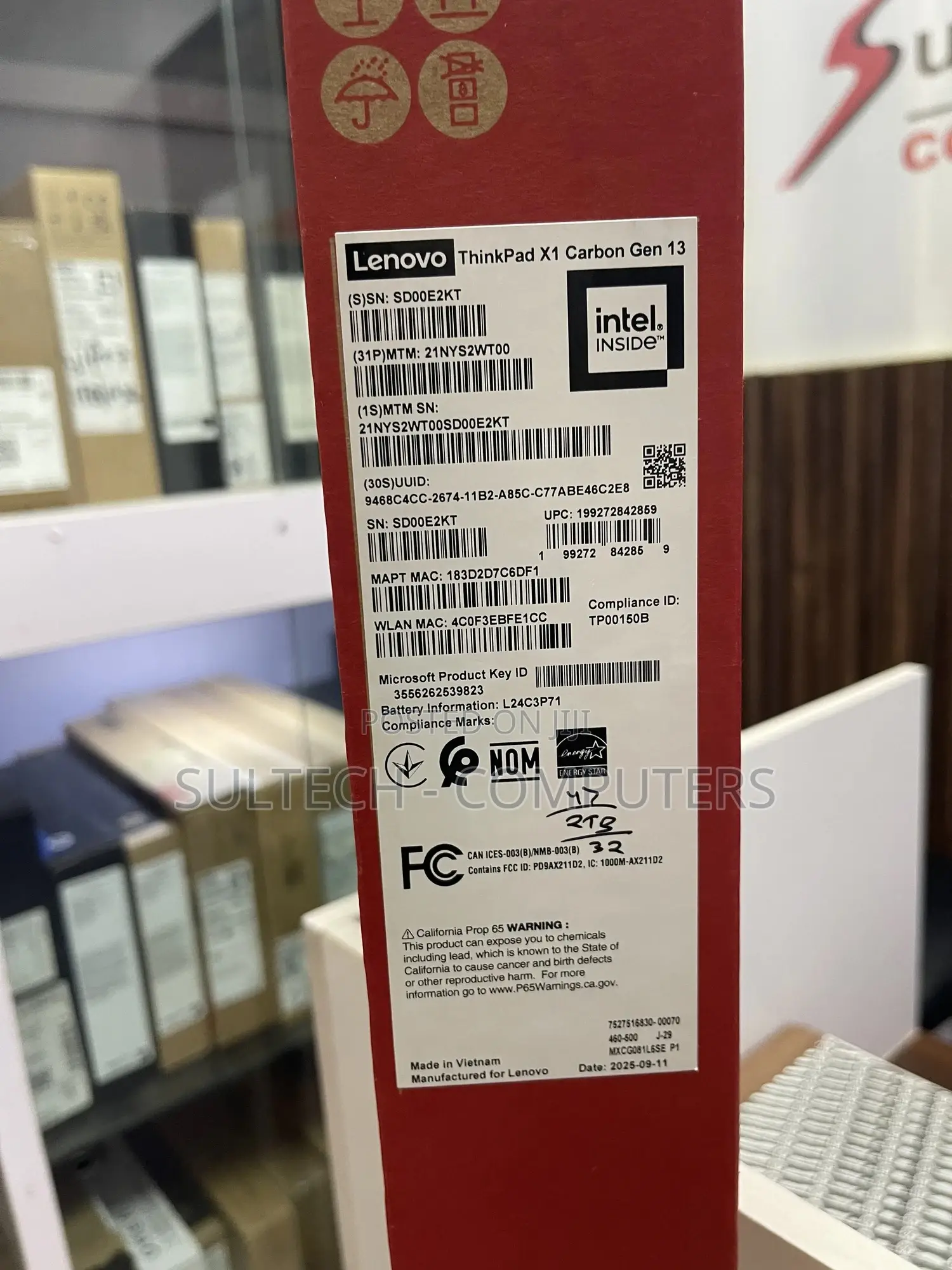 New Laptop Lenovo ThinkPad X1 Carbon 32GB Intel Core Ultra 7 SSD 2T