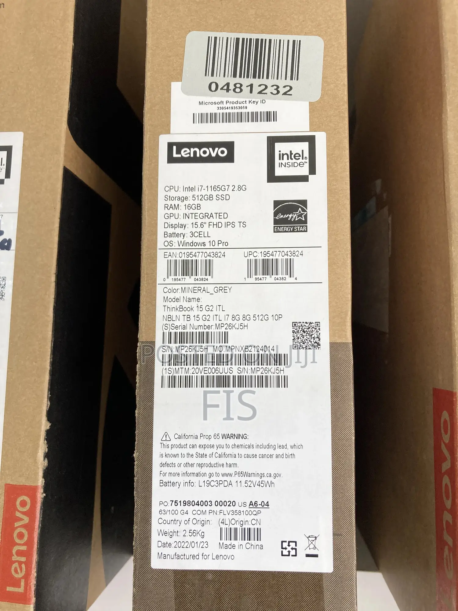 New Laptop Lenovo ThinkBook 15 16GB Intel Core i7 SSD 512GB