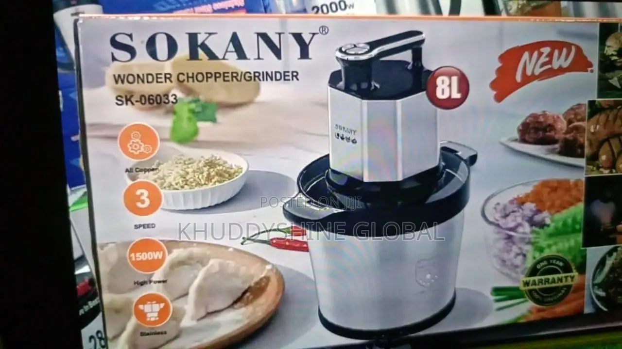 Sokany 8l Wonder Chopper/Grinder Capacity: 8 Liters.