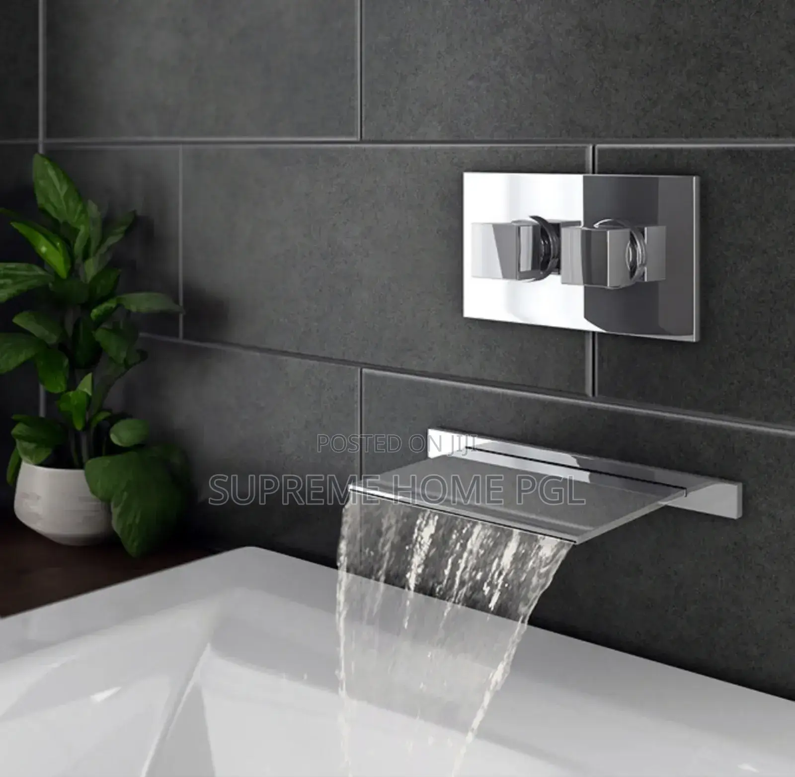 High Quality Silver Wall Mounted Waterfall Bath Filler