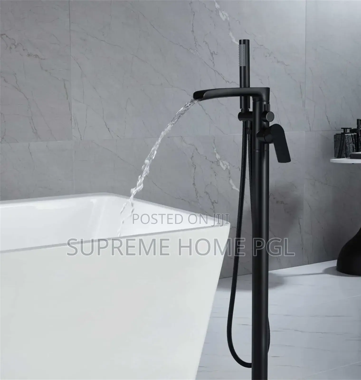 High Quality Black Waterfall Bath Mixer Tap
