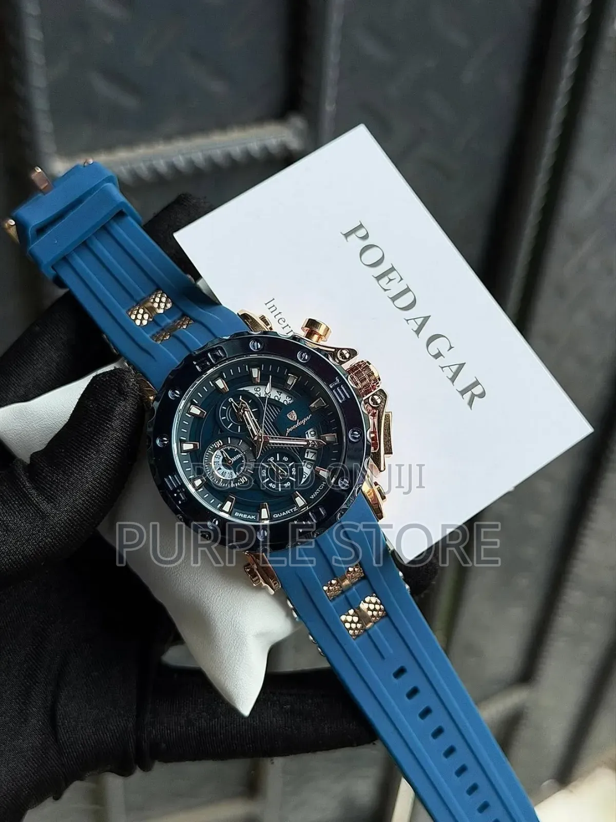 Poedagar Rubber Chronograph Water Resistant "30m" for Men