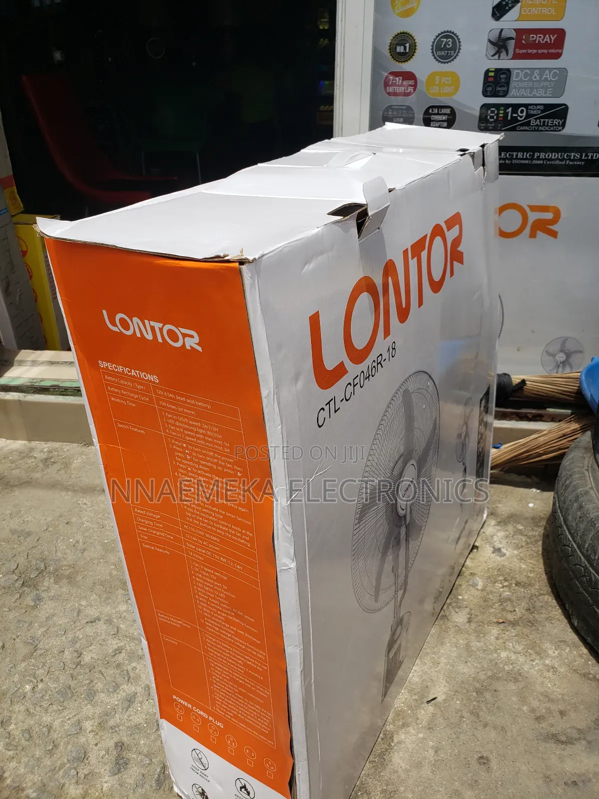 Lontor CTL-Cfo46r 18" Rechargeable Water Mist Standing Fan