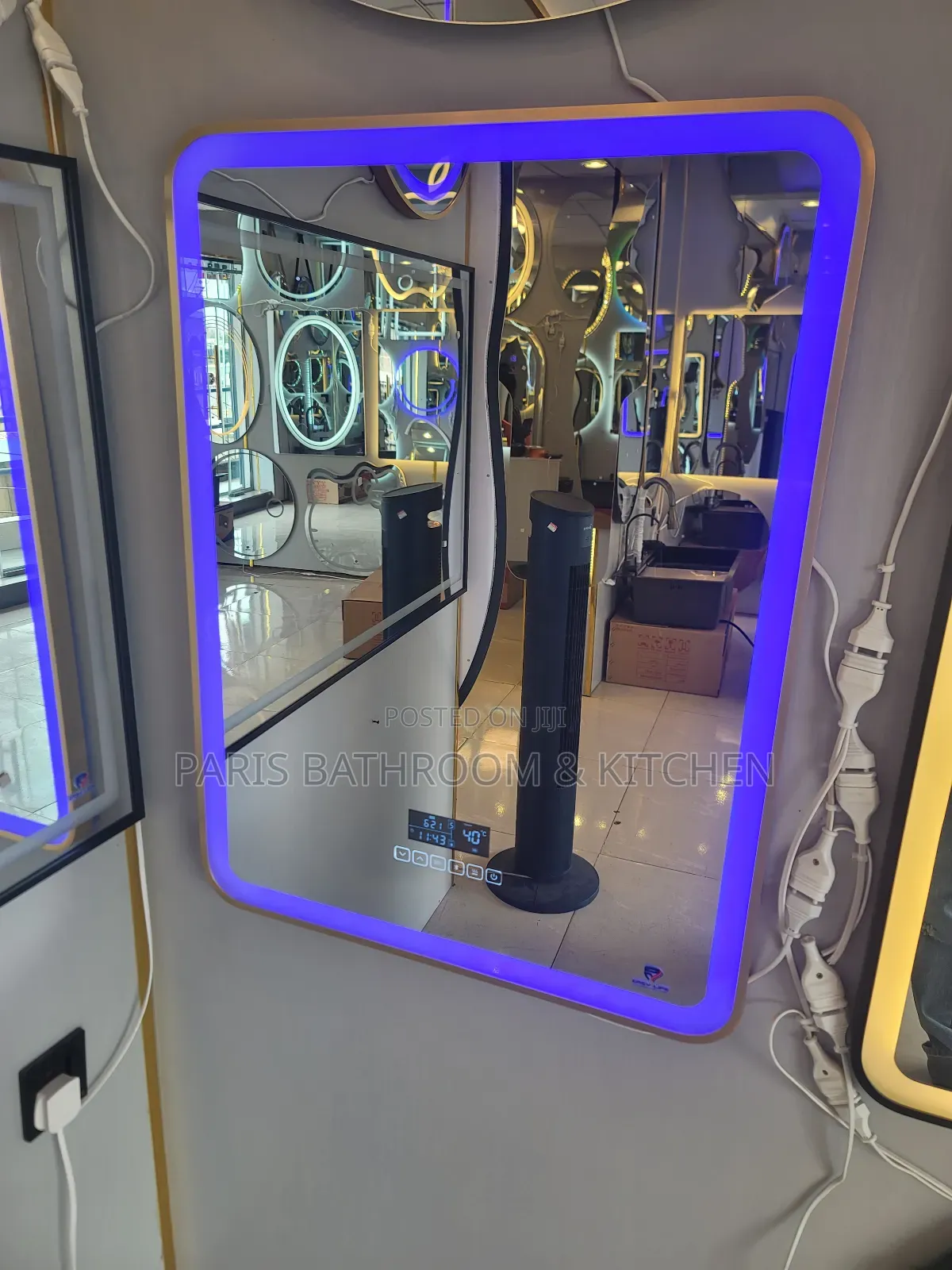 Rectangular Smart Mirror With Ambient Blue Led