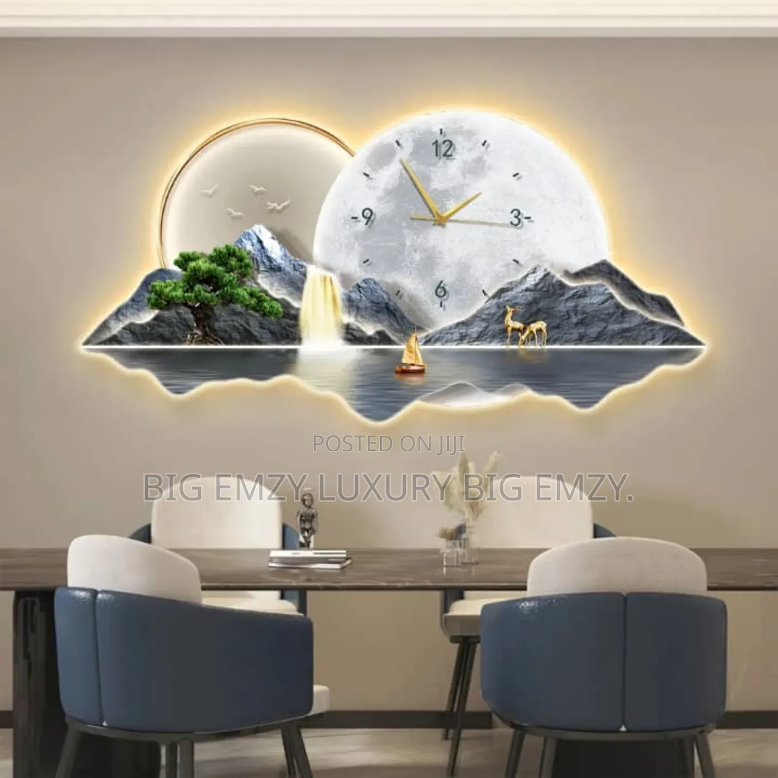 Led Wall Art Frame Light With Wall Clock
