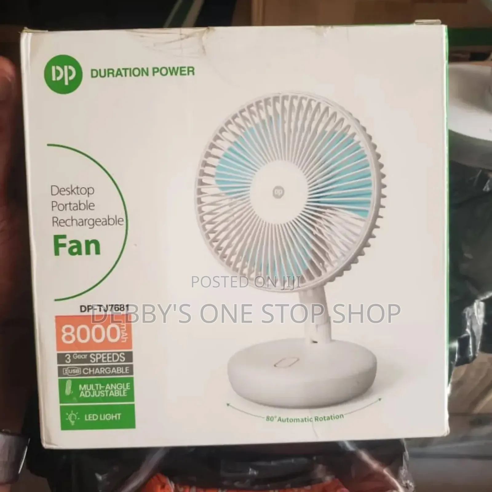 8000 Mah Dp Rechargeable Fan