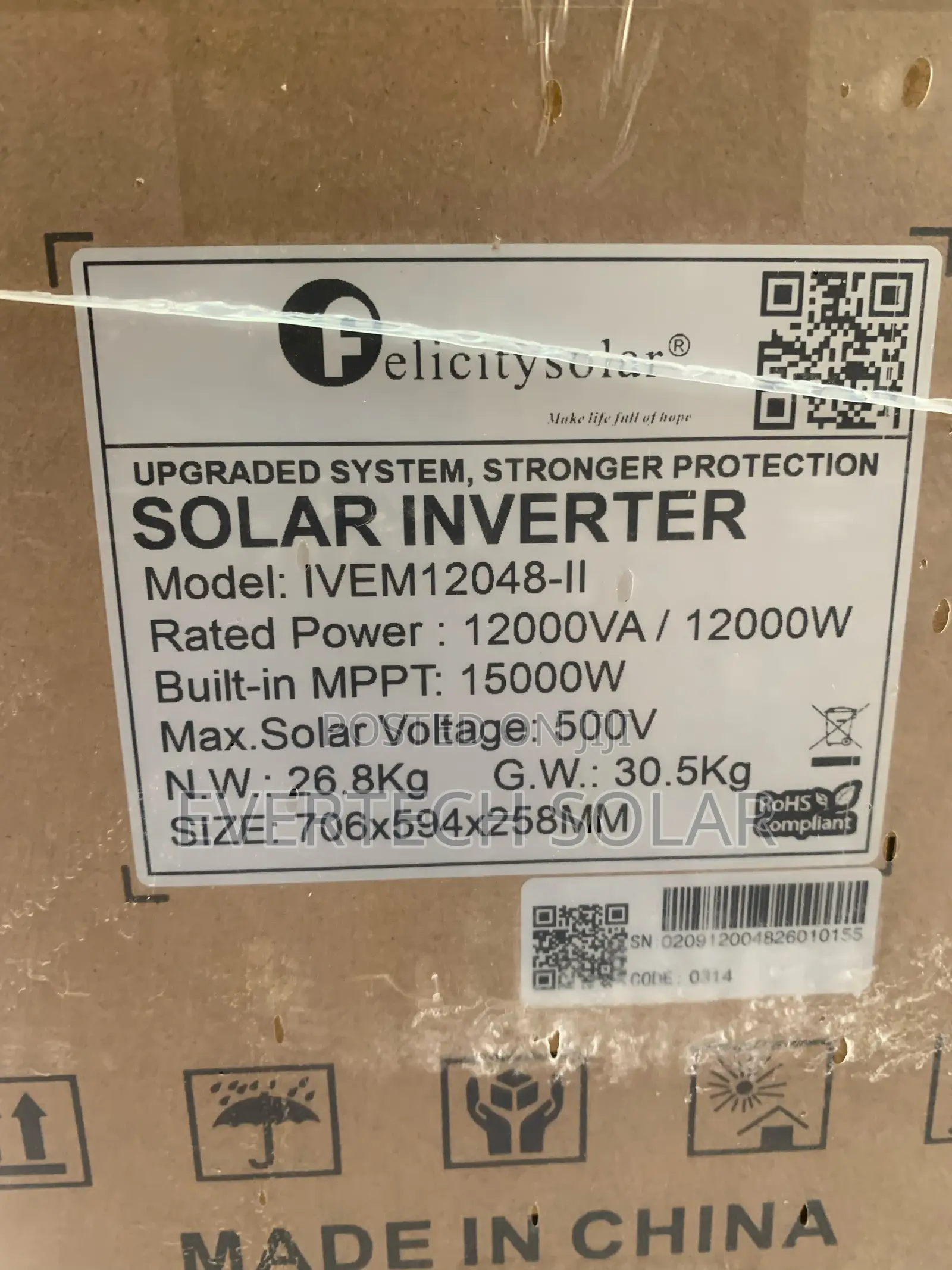 12kva Felicity Hybrid Inverter 48v Ivem 500v