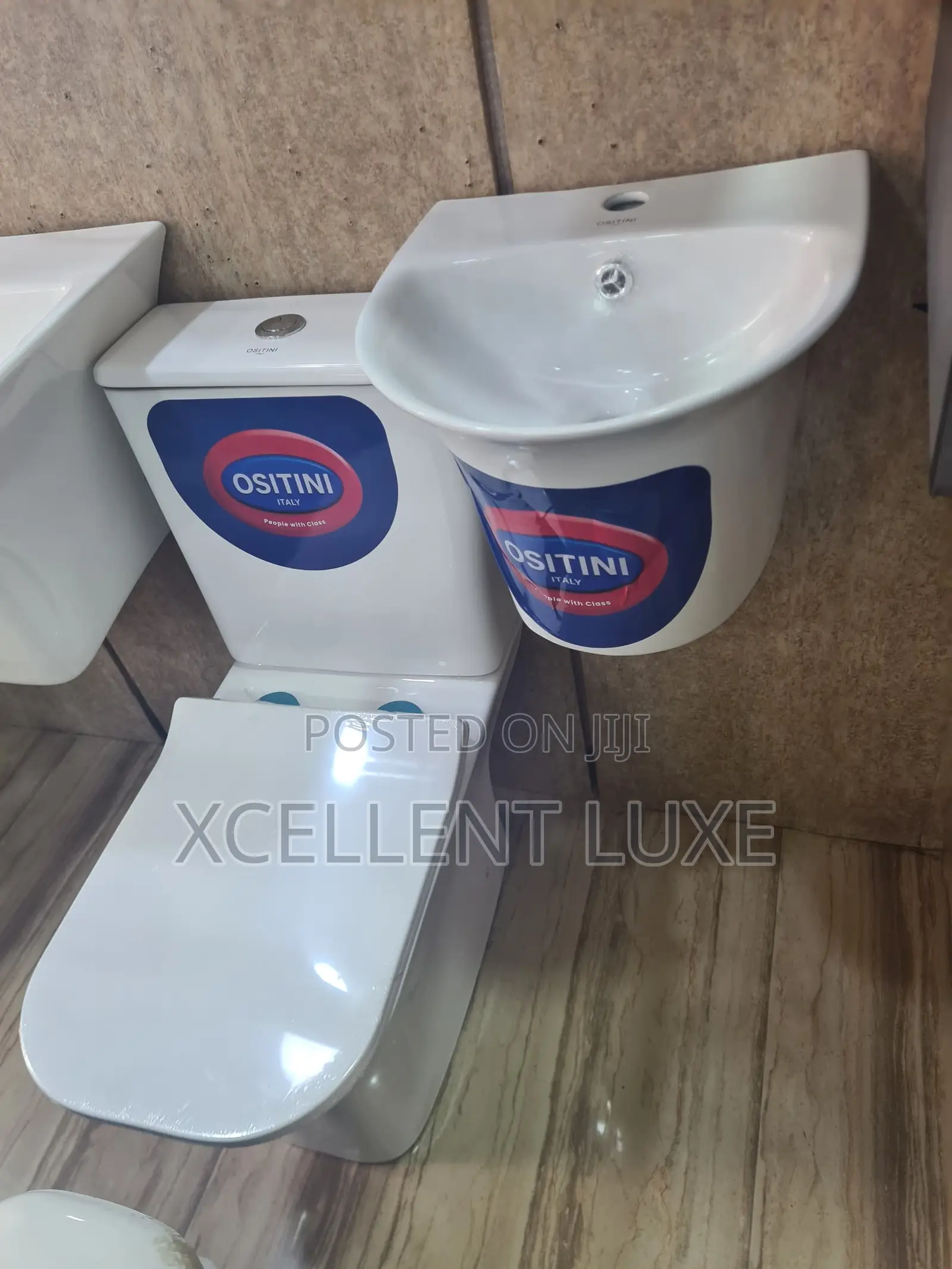 Italian Wc Set With a Wash Hand Basin. With a Pressure Flushing System