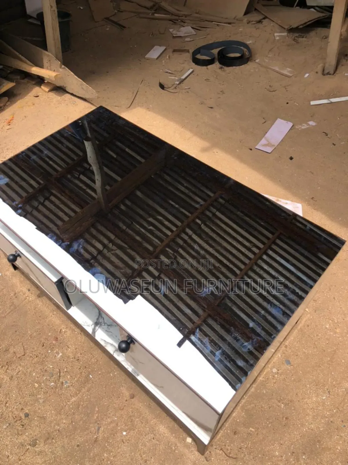 Center Table With Glasstop and Drawesome by Oluwaseun Furniture