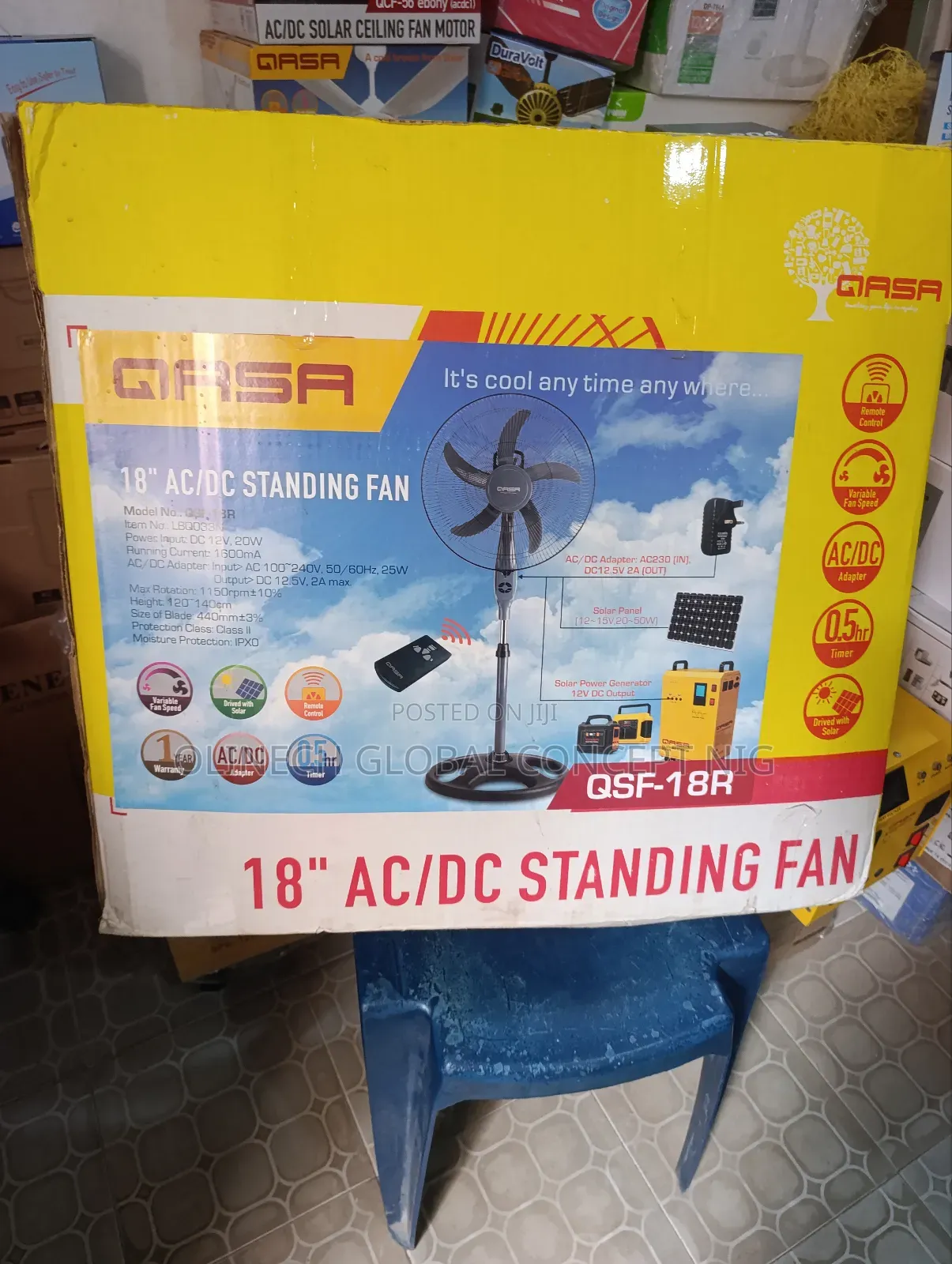 Qasa 18 Inches QSF-18a Ac Dc Standing Fan