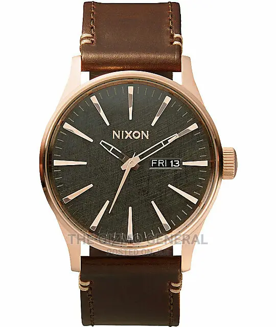 Nixon Sentry Leather Analog Watch