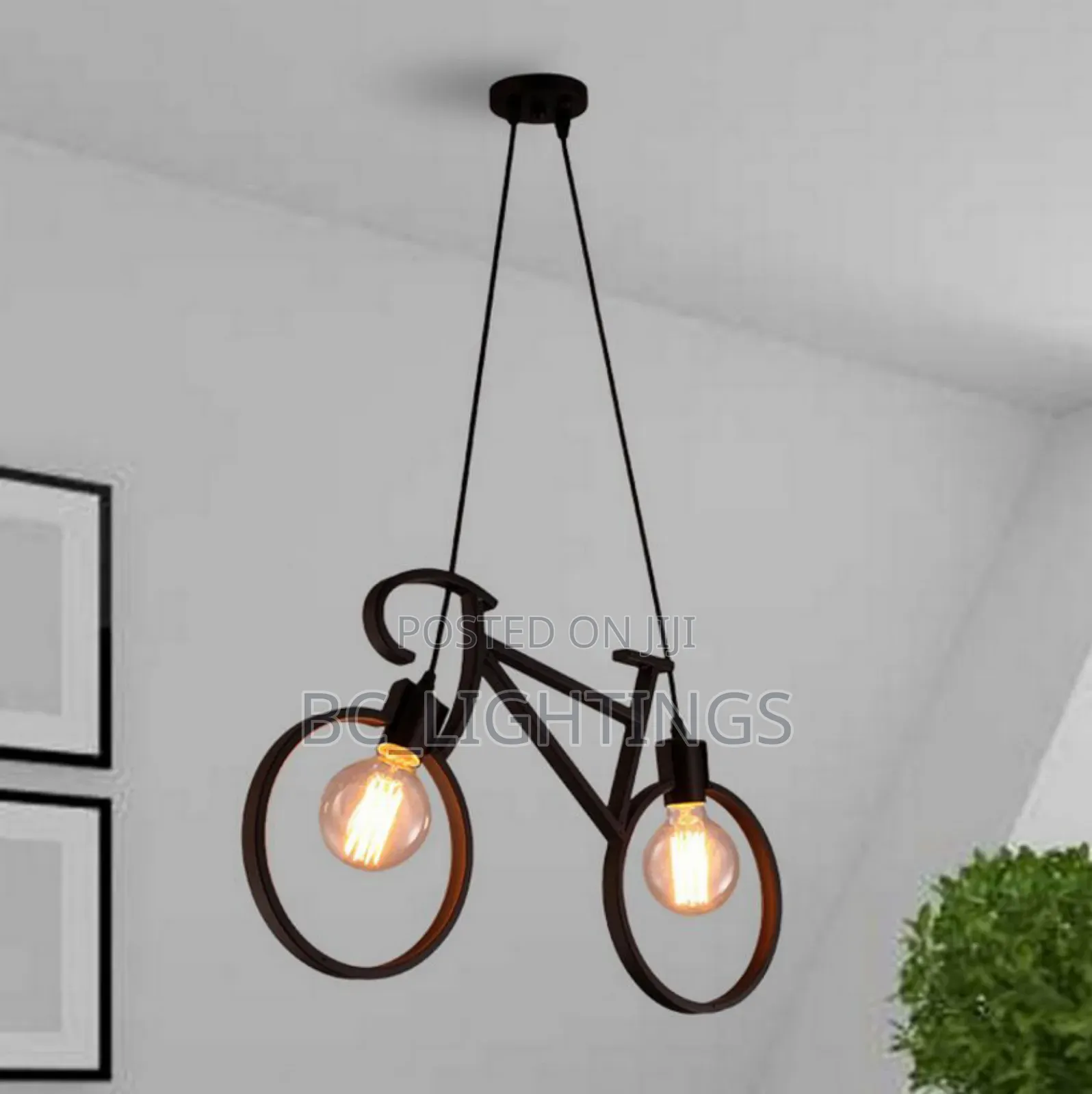 Iron Pendant Bicycle Hanging Light Restaurant Bar Creative Fixture