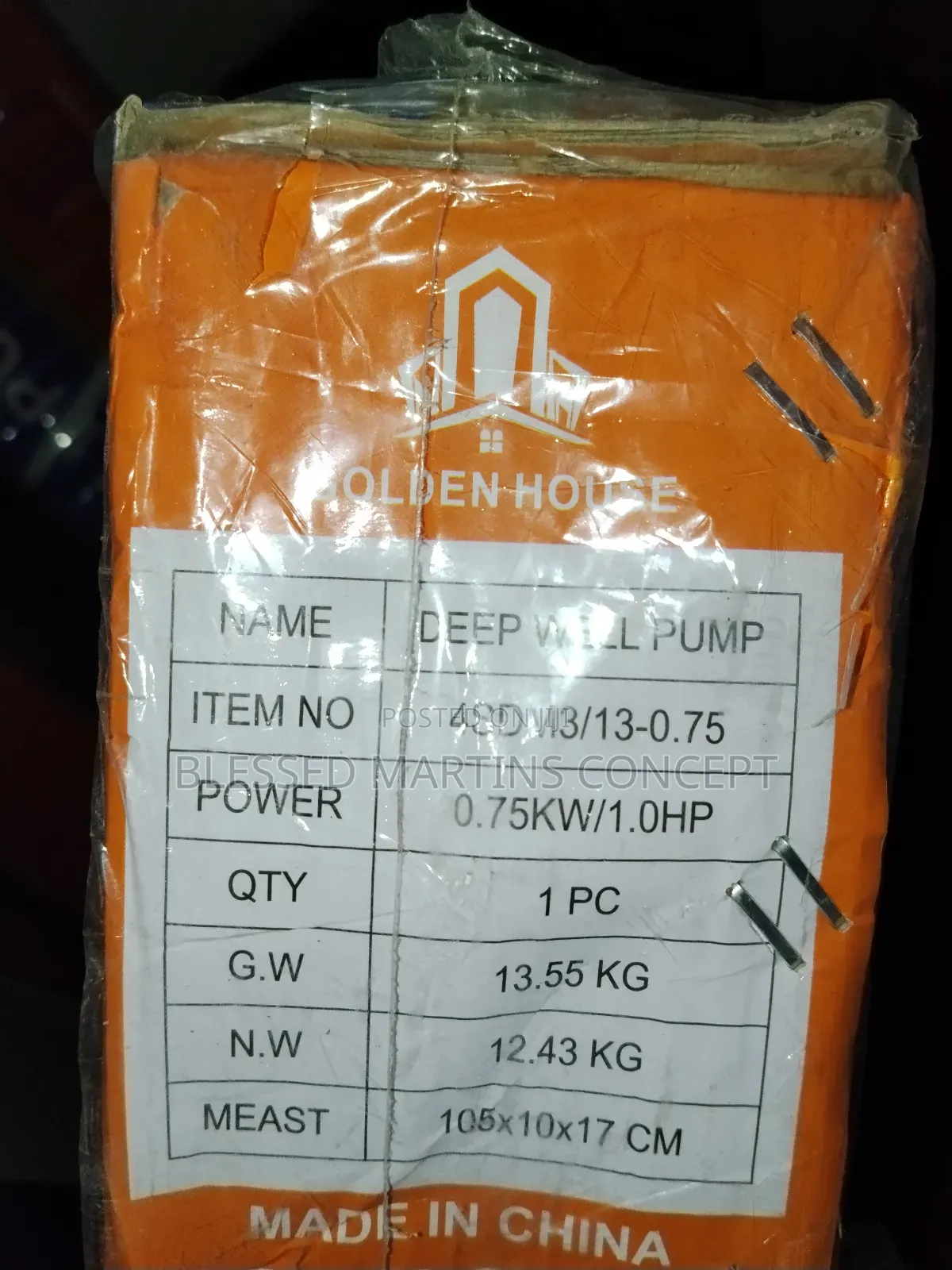 1hp Submersible Pumping Machine. Golden House