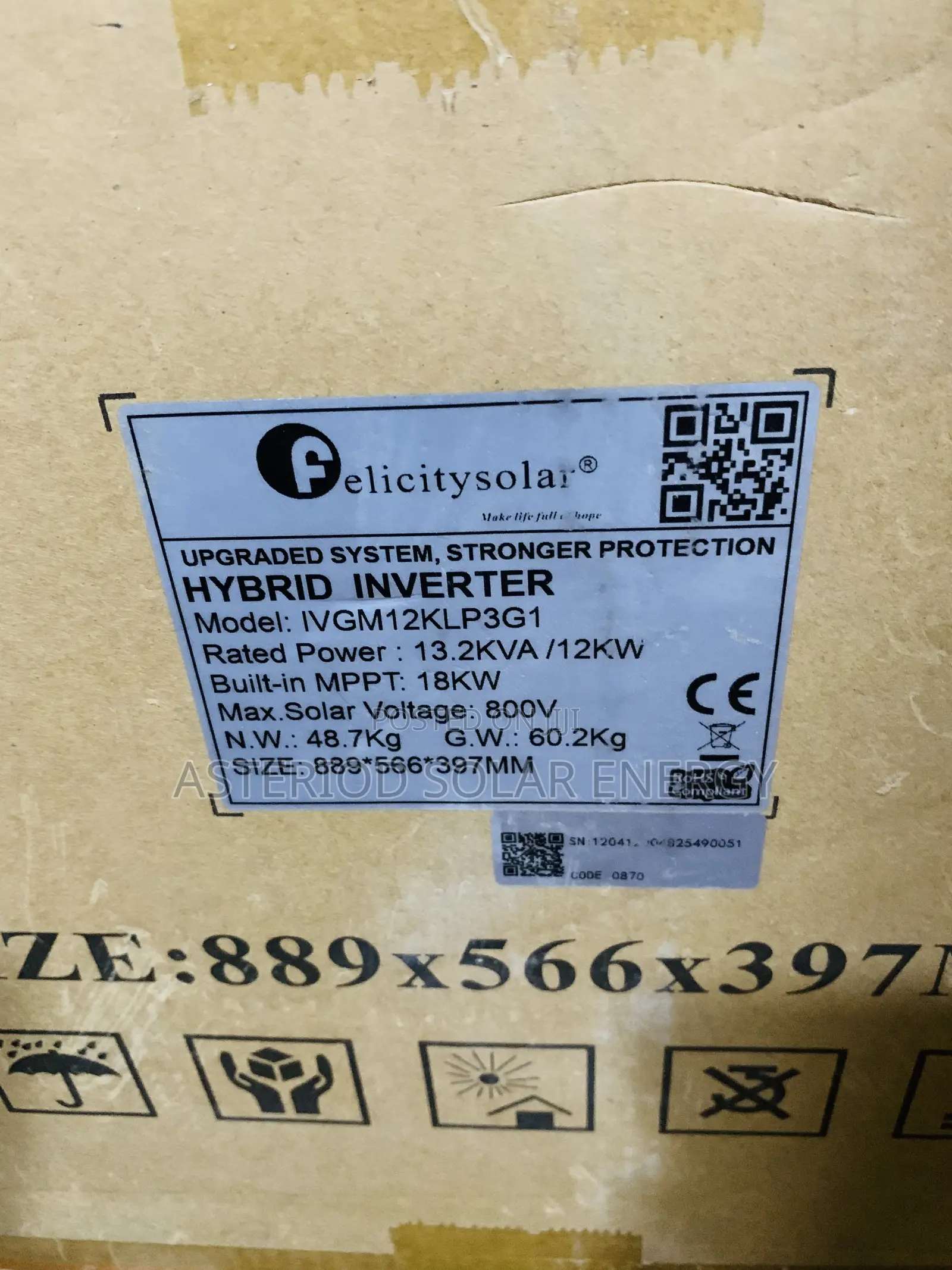12kva 48volts Felicity (Ivgm) Hybrid Inverter