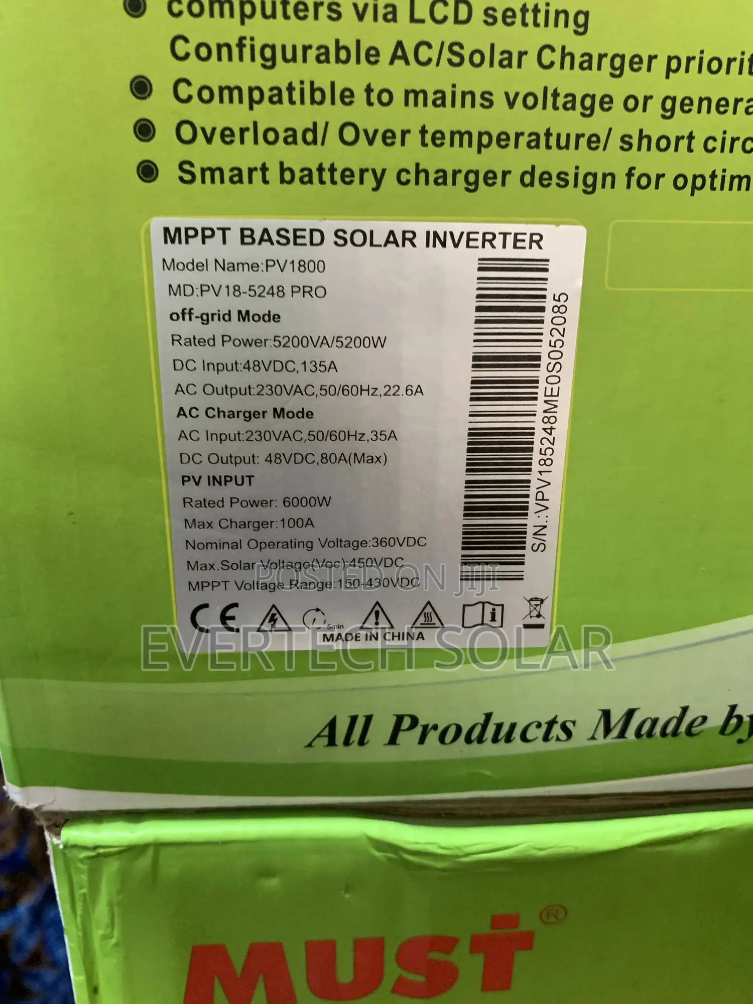 5kva 48v Must Pro Hybrid Inverter System