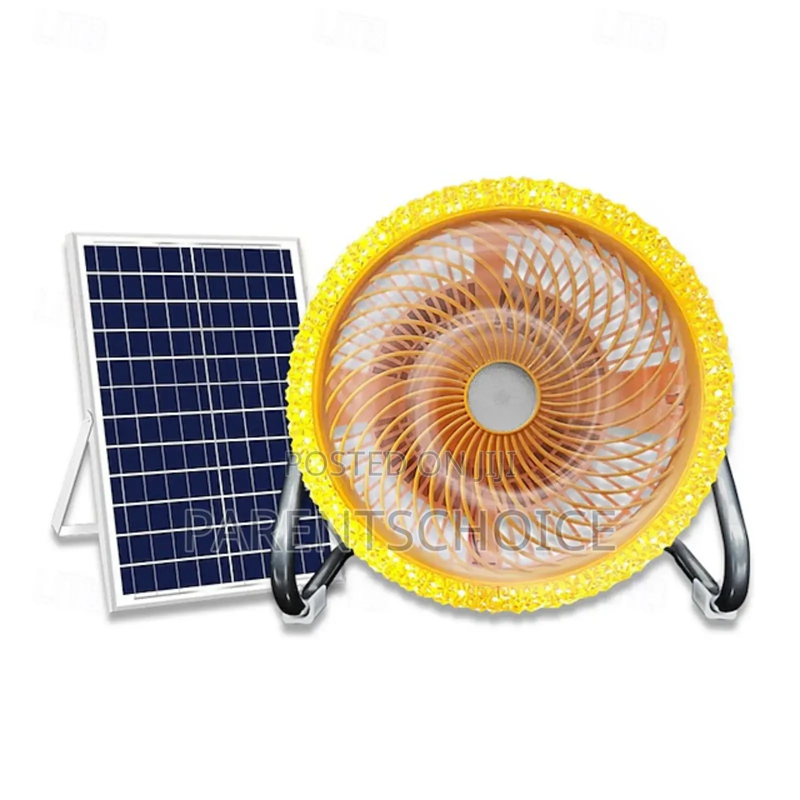 Rechargeable Solar Powered Camping Fan With Led Light