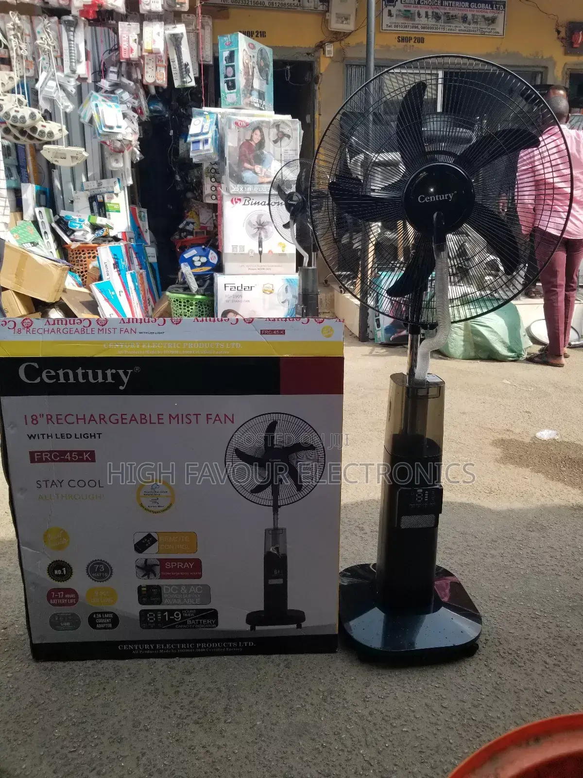 Century 18inches Rechargeable Water Mist Fan