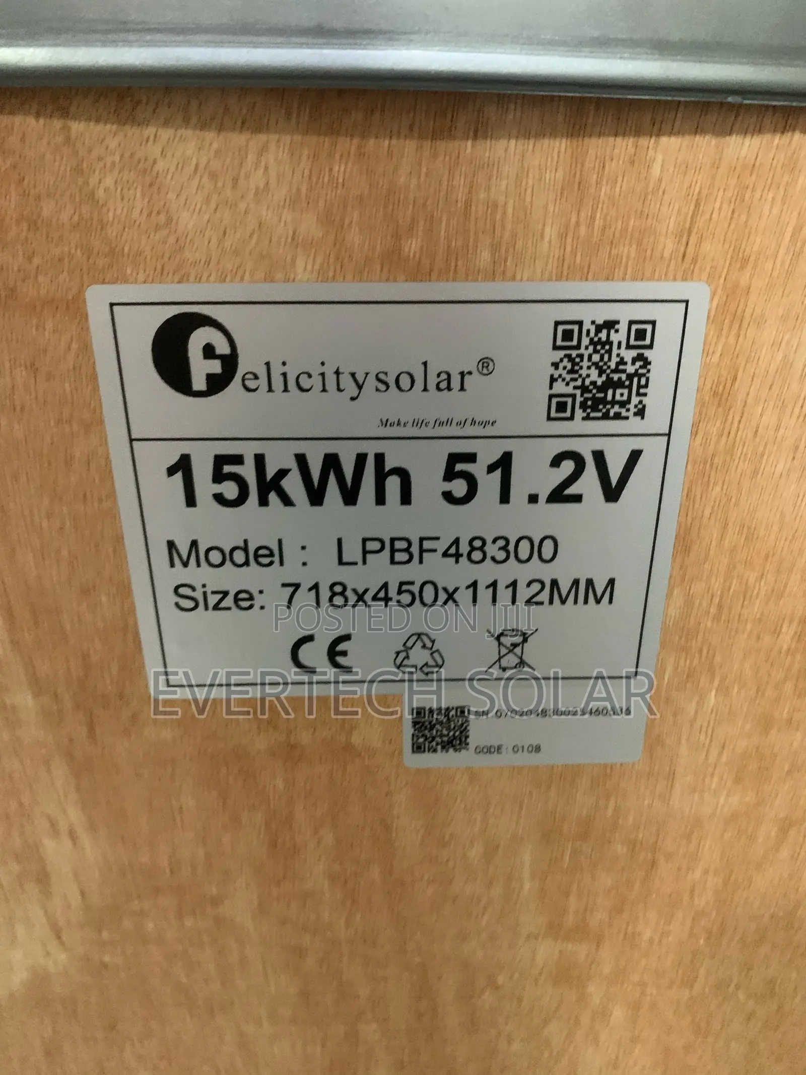 Felicity 15kwhs 48v 300a LPBF Lithium Battery