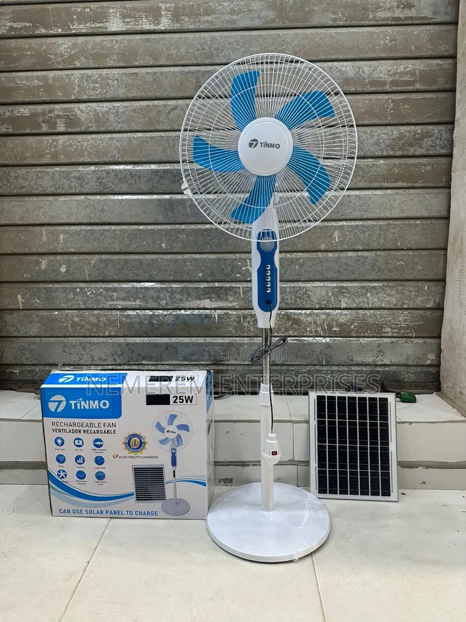Tinmo Rechargeable Solar Standing Fan (The "Long Life" Edition)