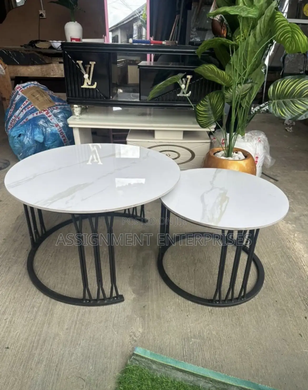 2 in 1 Center Table Marble