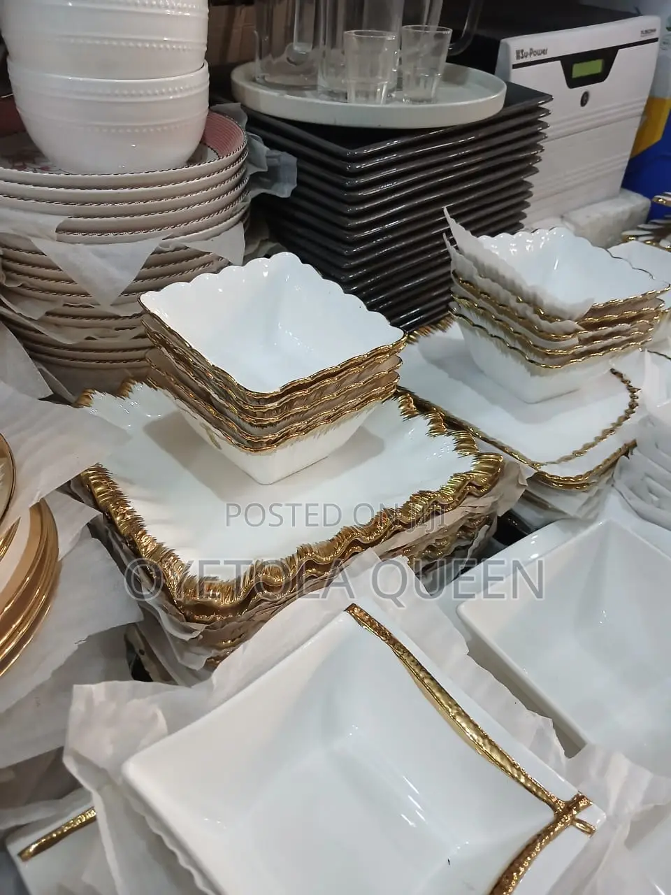 High Quality 12pcs Breakable Plates, 6flats, 6soup Bowls