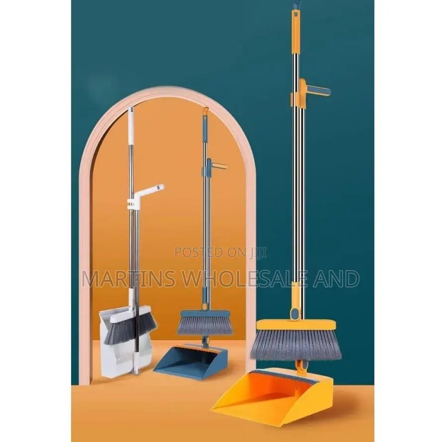 Generic 2-in-1 Stand-Up Broom and Dustpan Set