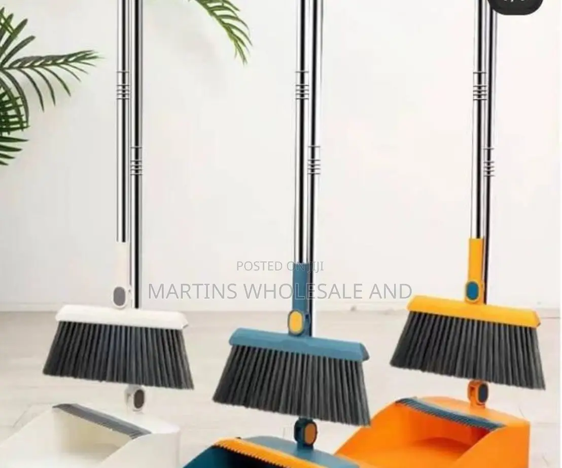 Generic 2-in-1 Stand-Up Broom and Dustpan Set