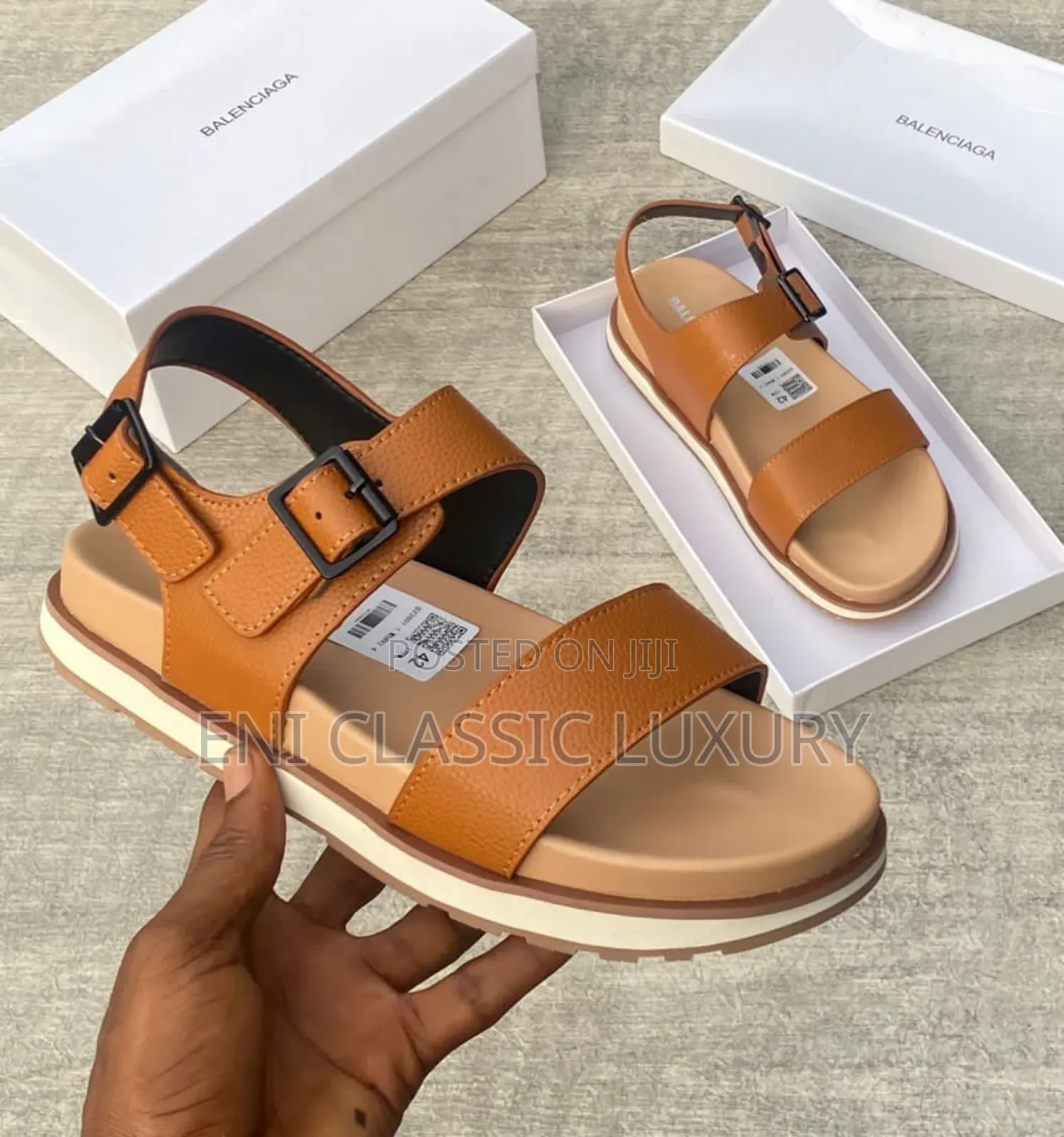 Best Quality Luxury Men's Sandals Balenciaga Well Banded Package