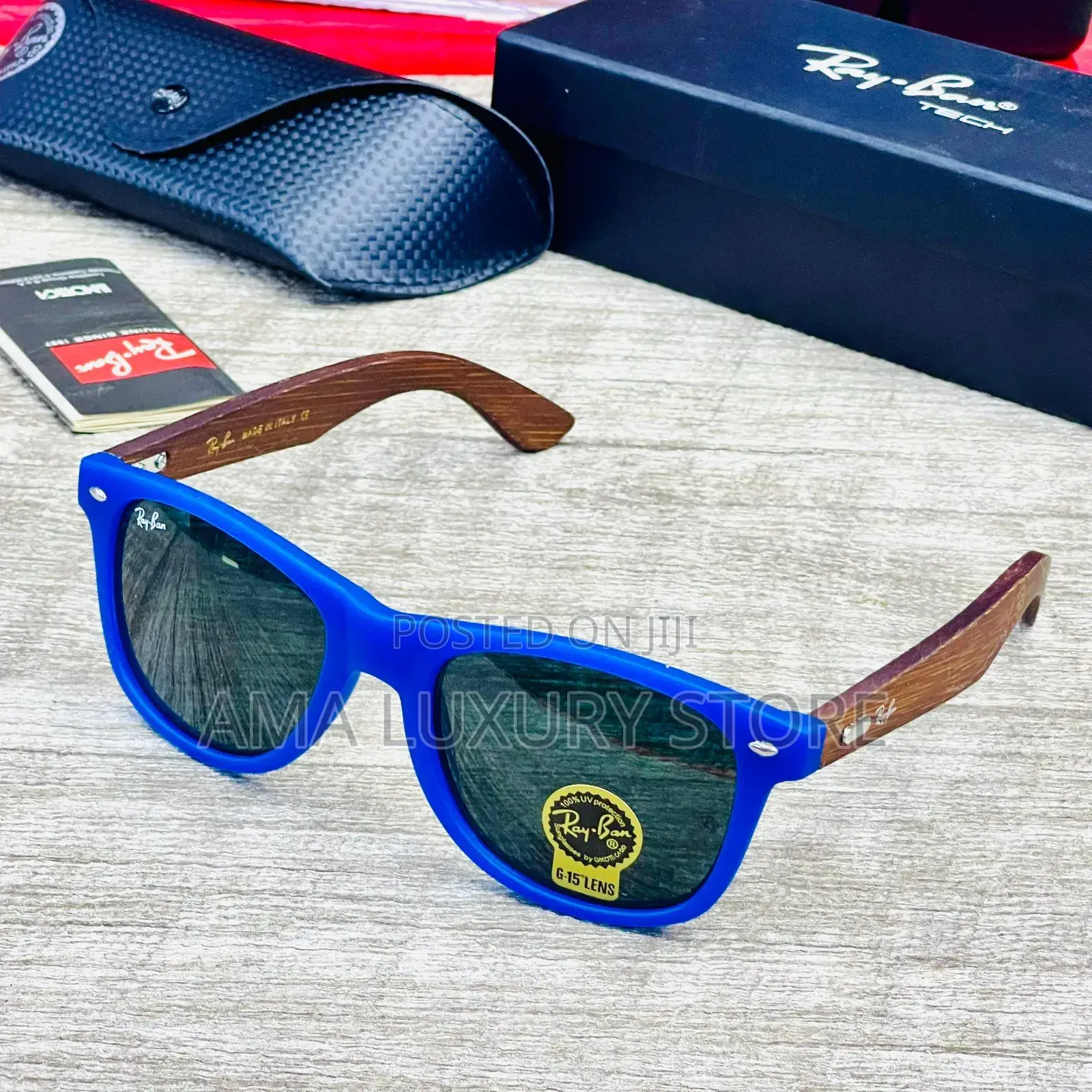 Rayban Luxury Wooden Handle Designer Sunglasses
