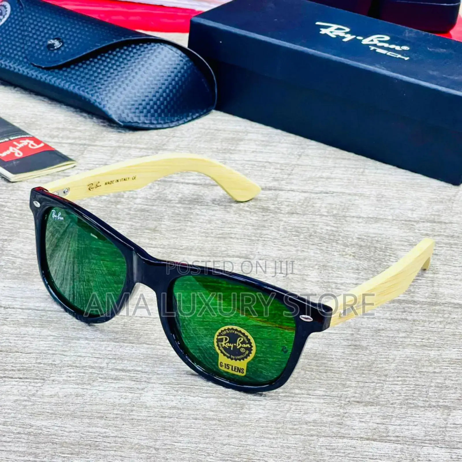 Rayban Luxury Wooden Handle Designer Sunglasses