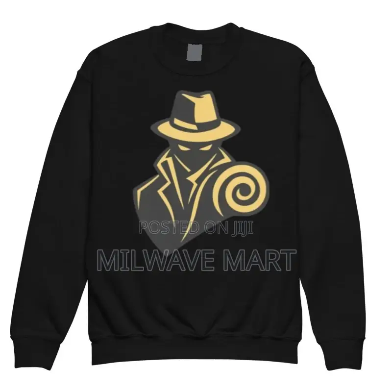 Black Streetwear Crewneck Sweatshirt – Premium Cotton (Unisex)