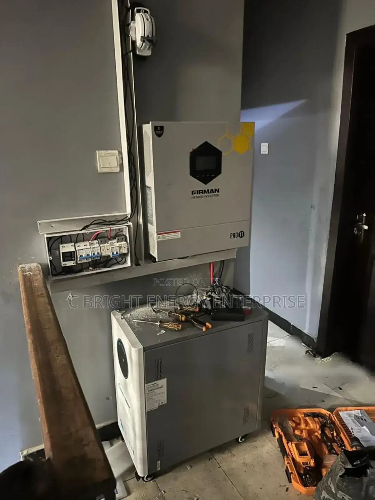 Installation of 11kva Firman Hybrid Inverters and 15kwh Cworth