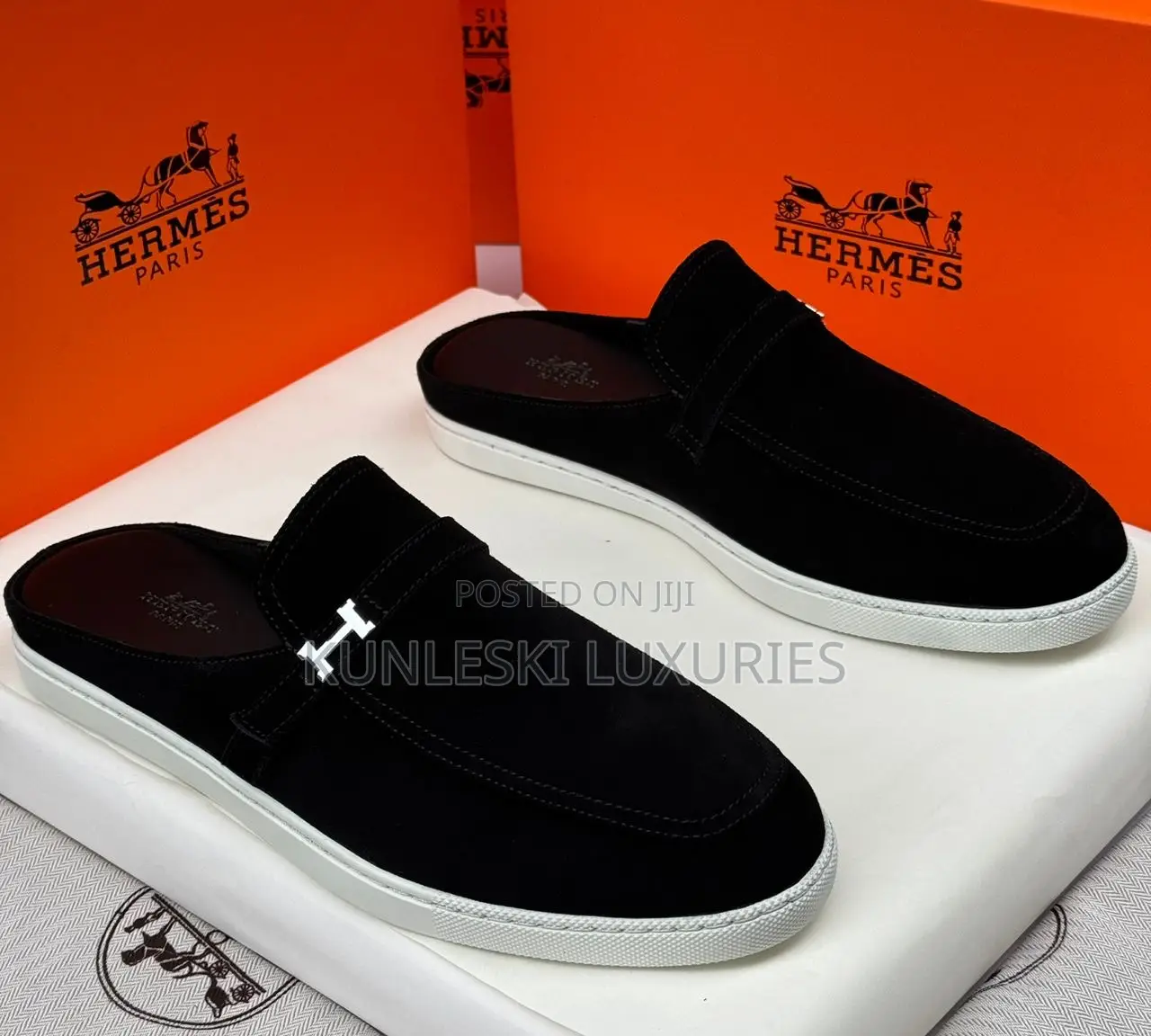 Original Hermes Men Suede Half Shoes in 3 Colors