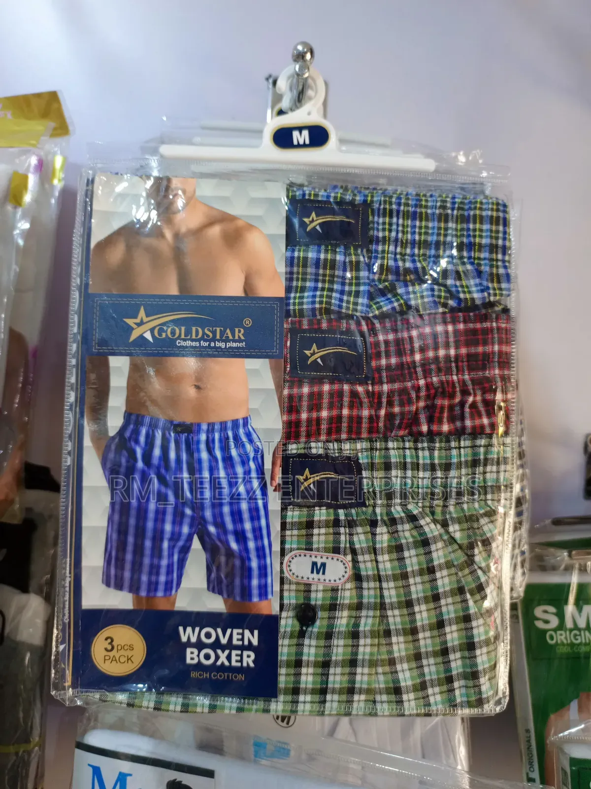 3in1 Goldstar Men's Rich Cotton Woven Boxers