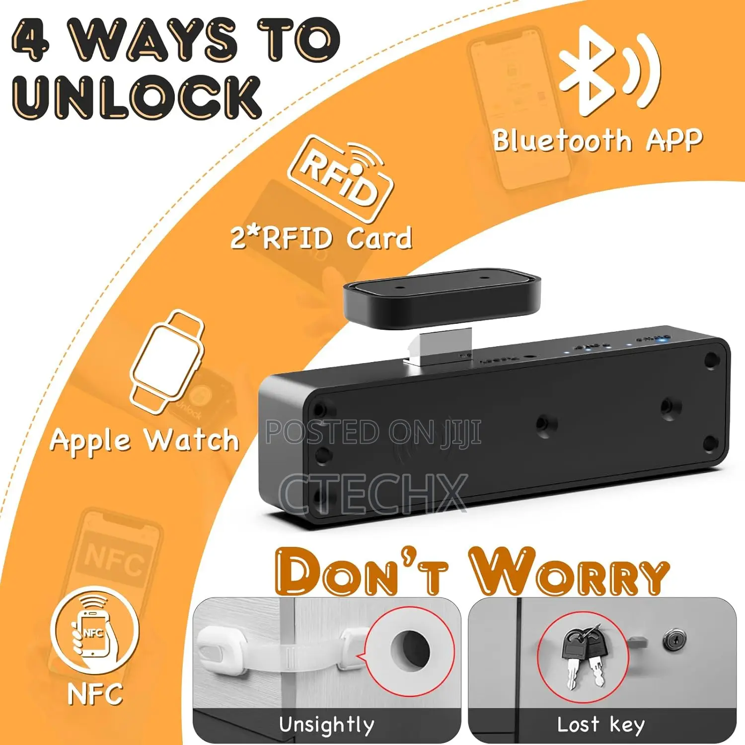Smart Cupboard Locks, Magnetic Hidden Bt Rfid Keyless Drawer Lock