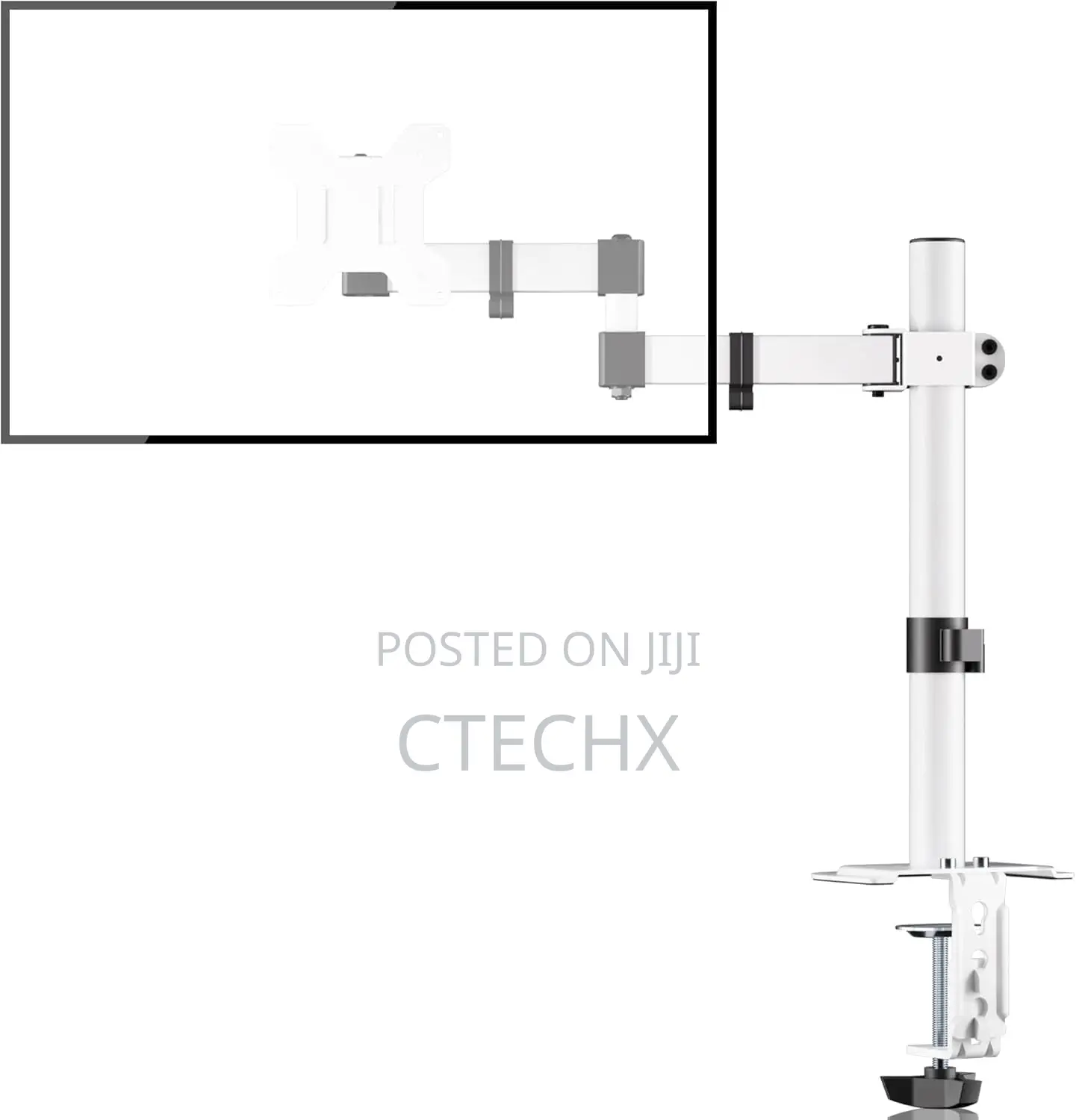 Single Monitor Arm Desk Mount, for 13-34 inchs Screens, Adjustable. White