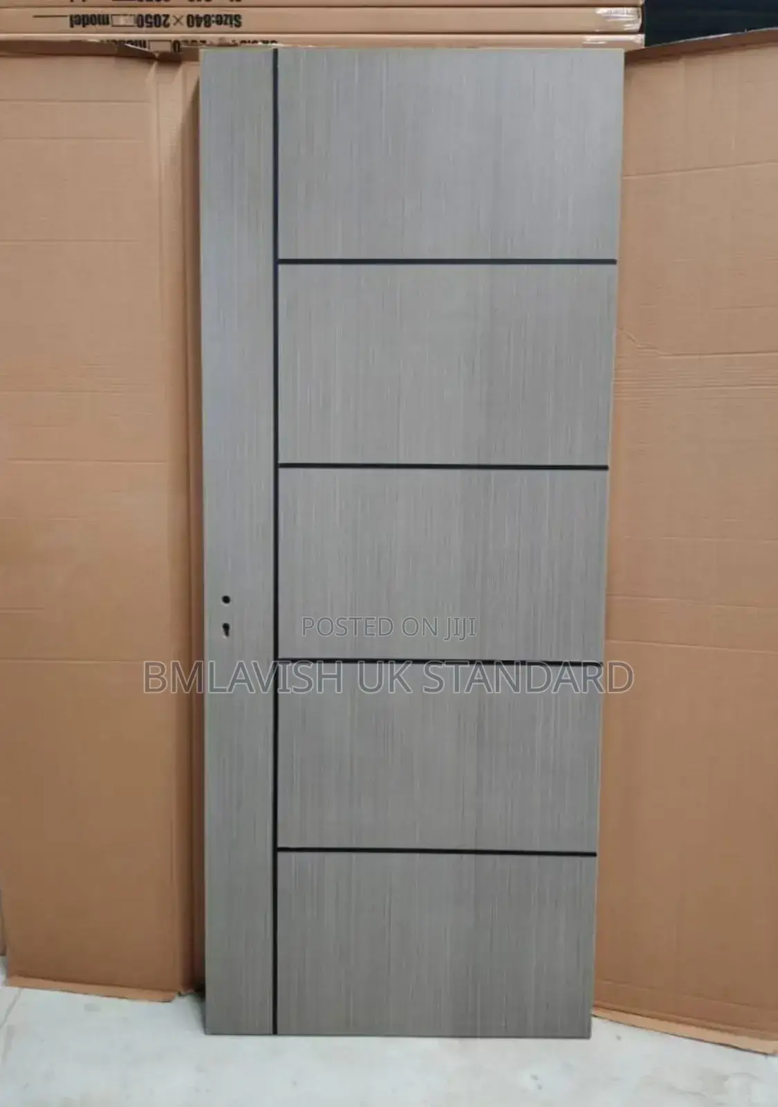 HDF Gray Imported Wooden Room Doors 3ft by 7ft With Frame and Locks