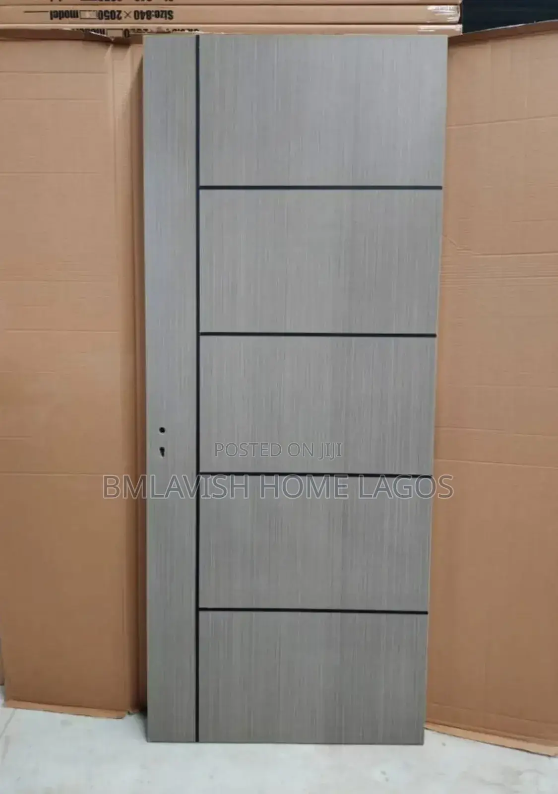 HDF Gray Imported Wooden Room Doors 3ft by 7ft With Frame and Locks