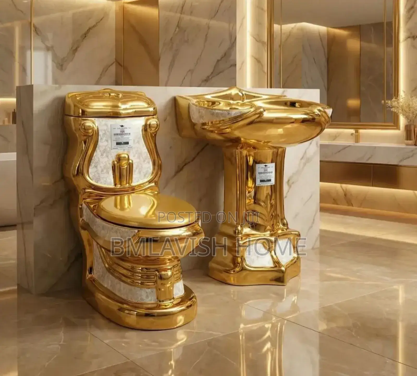 Luxury Queen Decor Water Closet Set With Standing Wash Hand Basin