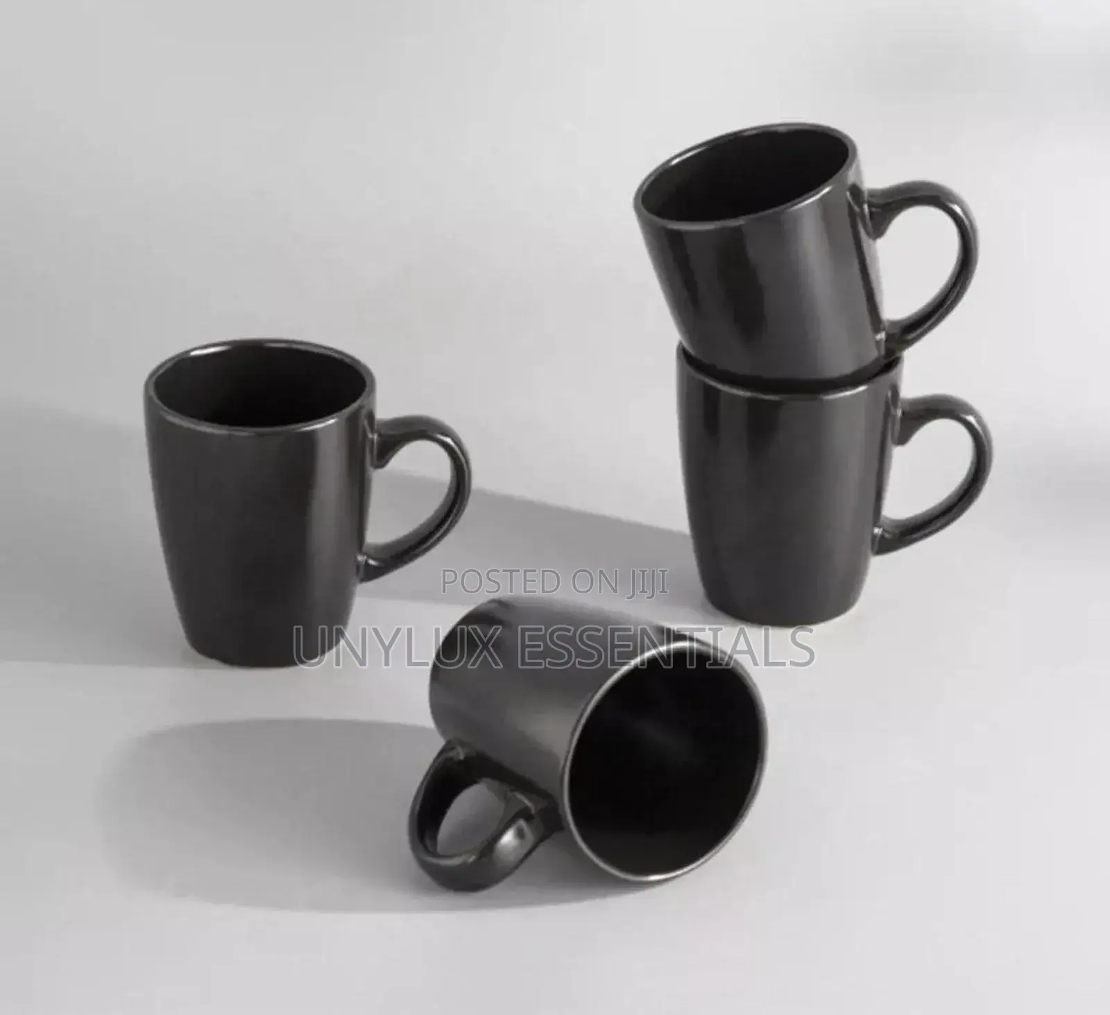 16pcs Luxury Stoneware Dinner Set - Black Colour